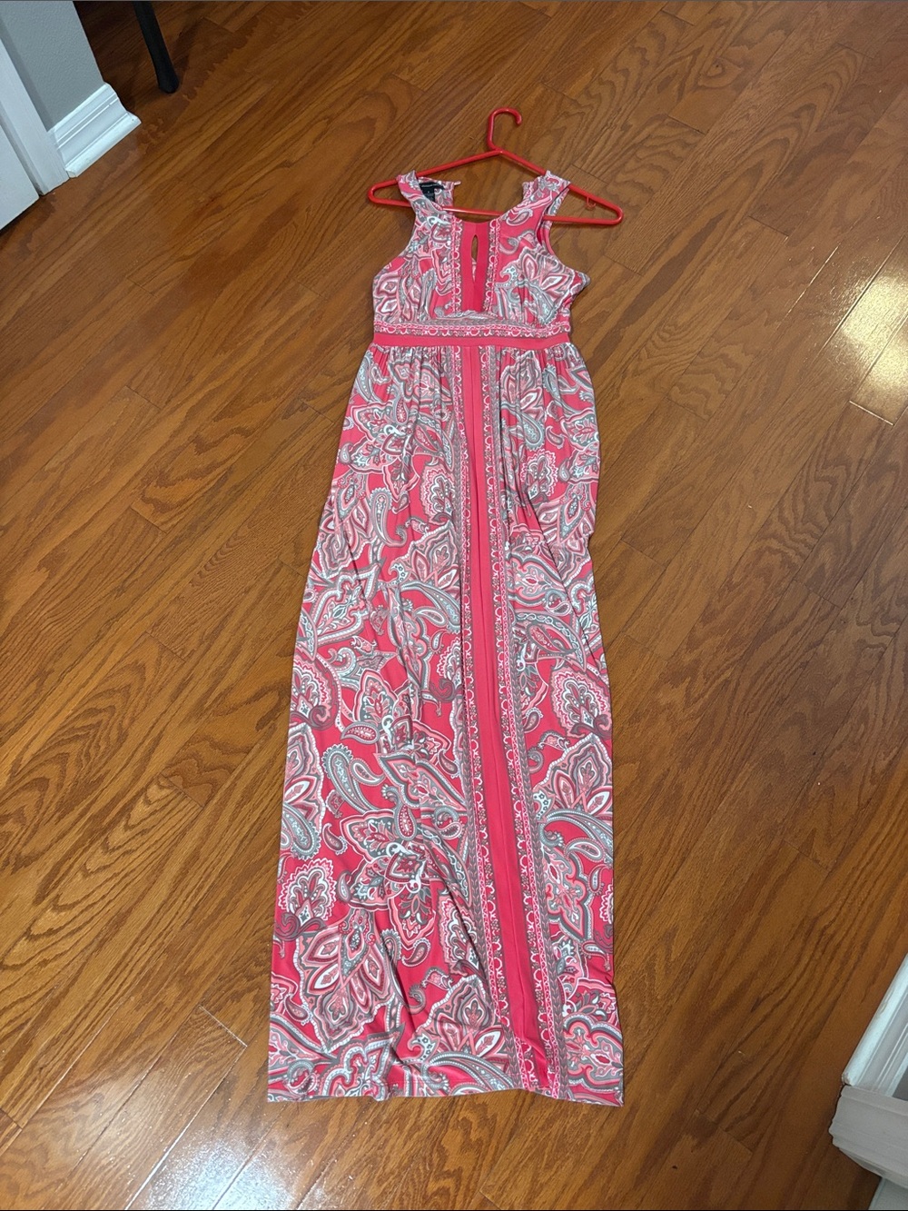 INC International Concepts Coral Paisley Maxi Dress